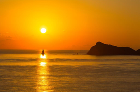 火之神公園　立神岩　サンセット